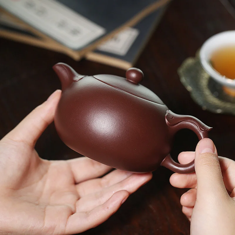 正宗宜兴紫砂壶纯手工茶壶原矿紫泥家用功夫茶具泡茶壶如意西施壶 - 4