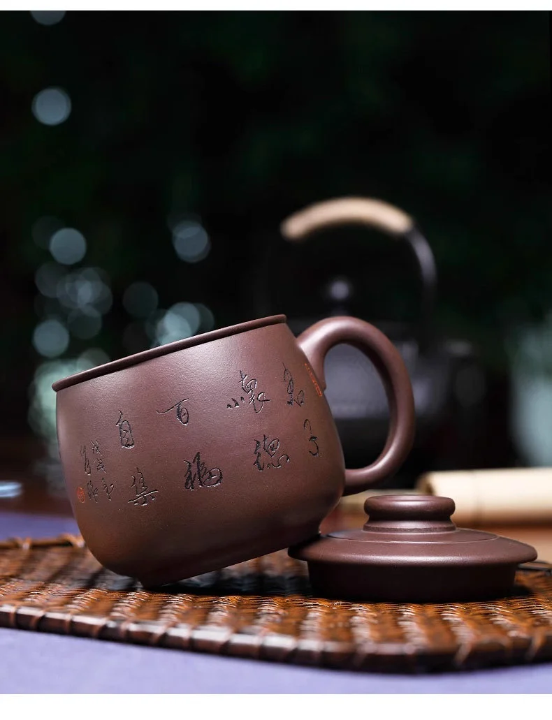 大容量宜兴紫砂杯带过滤茶杯个人茶具茶水分离男士办公君子怀德杯 详情图 8