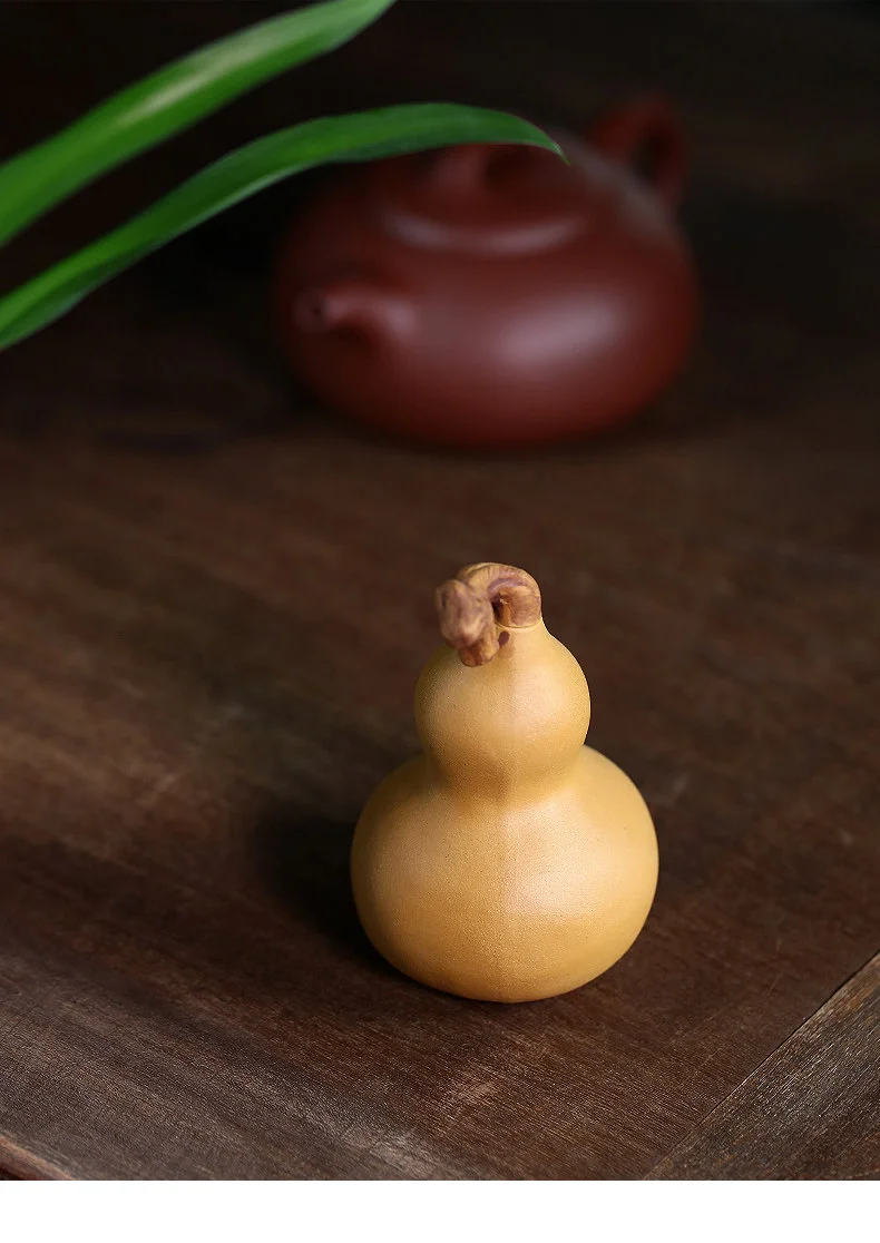 紫砂葫芦茶宠摆件精品可养茶桌风水摆件紫砂茶具摆件茶盘摆件茶玩 详情图 7