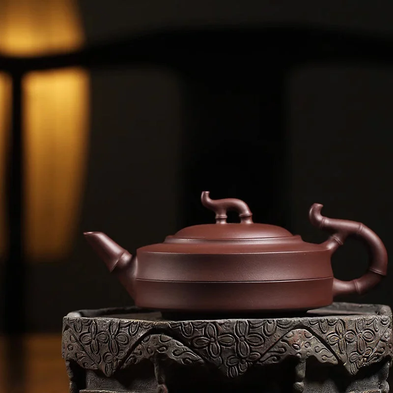 宜兴紫砂壶纯手工竹节壶名家功夫茶具紫泥家用泡茶壶套装步步高升 - 6