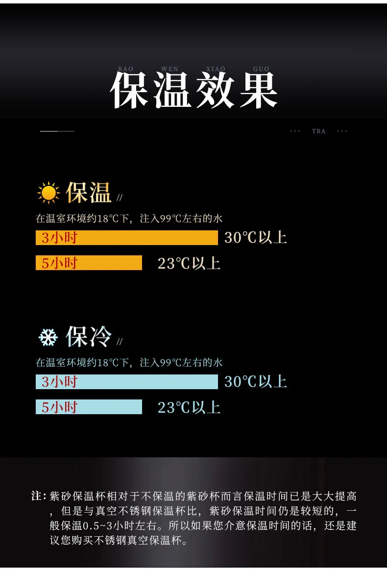 藏壶天下养生青年宜兴紫砂杯男士茶杯保温水杯原矿紫砂内胆保温杯 详情图 21