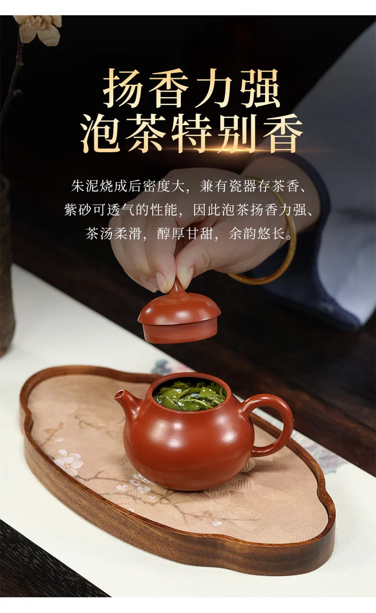 小容量宜兴紫砂壶纯手工功夫茶具原矿朱泥一人用小品泡茶壶茄瓜壶 详情图 12