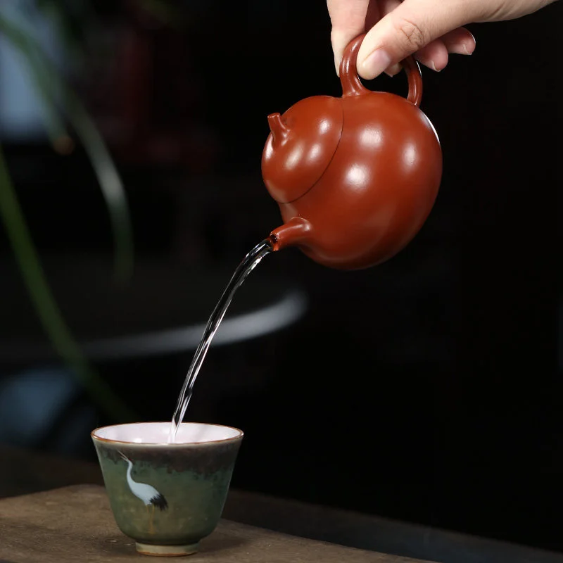 小容量宜兴紫砂壶纯手工功夫茶具原矿朱泥一人用小品泡茶壶茄瓜壶 - 6