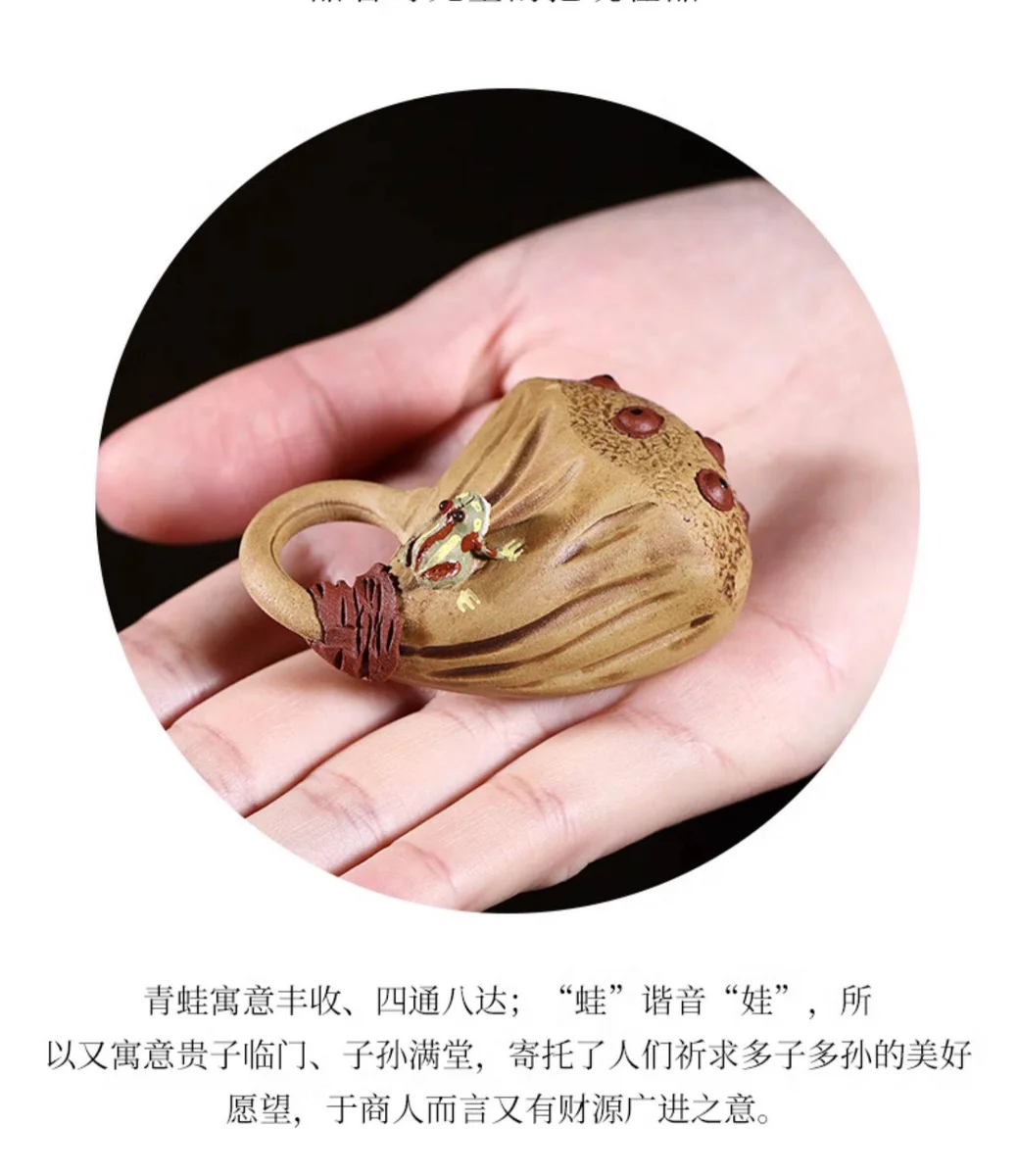 藏壶天下紫砂茶宠手把件茶玩茶道配件茶桌摆件迷你南瓜青蛙茶宠 详情图 2