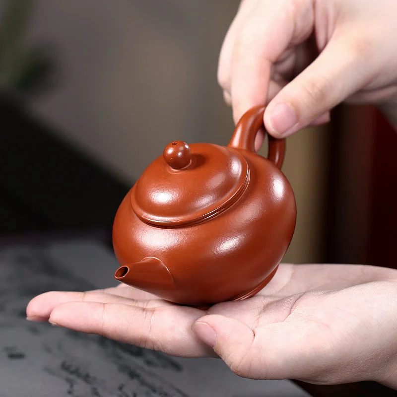 小容量宜兴紫砂壶纯手工功夫茶具原矿小煤窑朱泥小品泡茶壶水平壶 - 5