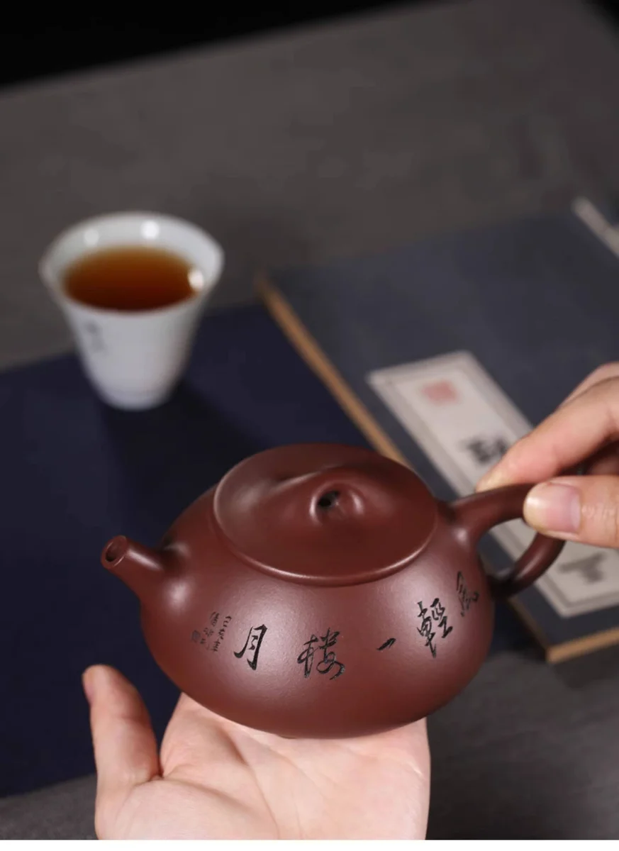 宜兴名家紫砂壶纯手工小茶壶单人家用茶具原矿底槽清景舟石瓢单壶 详情图 3