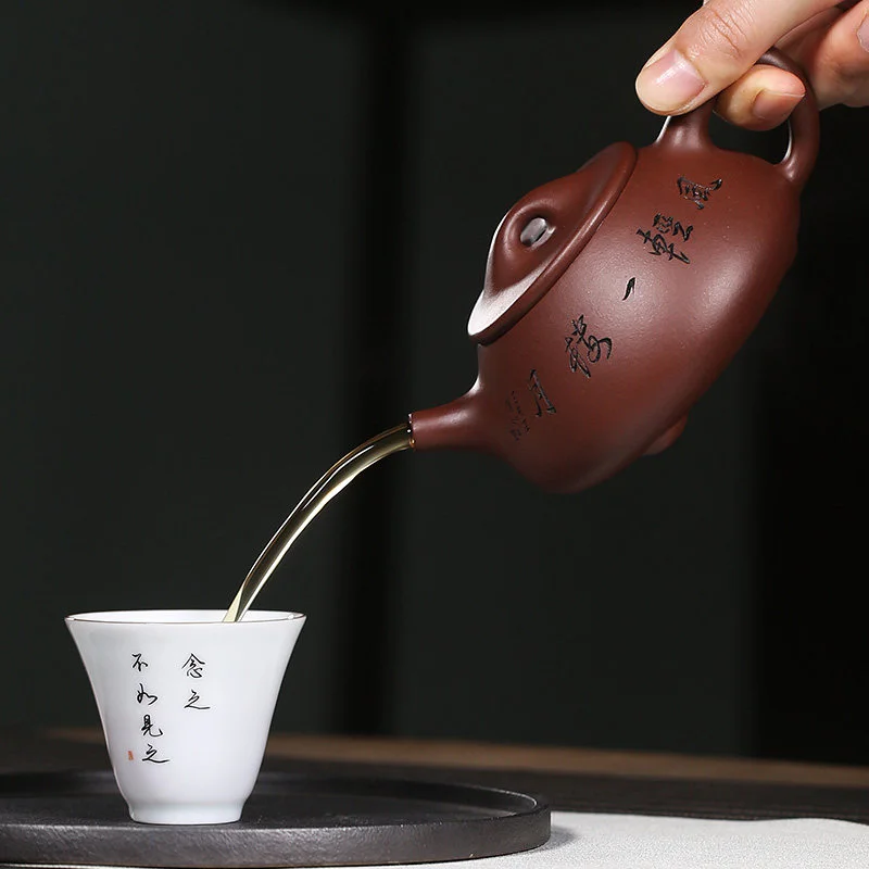 宜兴名家紫砂壶纯手工小茶壶单人家用茶具原矿底槽清景舟石瓢单壶 - 5