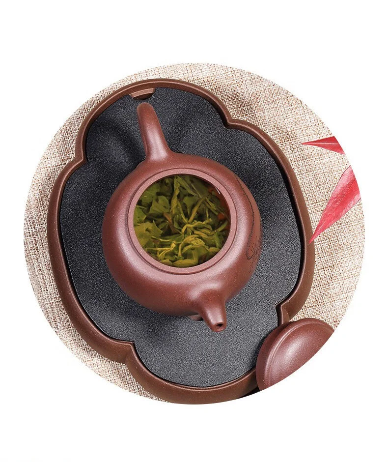 宜兴紫砂壶纯手工刻绘家用紫砂茶具原矿紫泥泡茶壶清莲生香匏尊壶 详情图 12