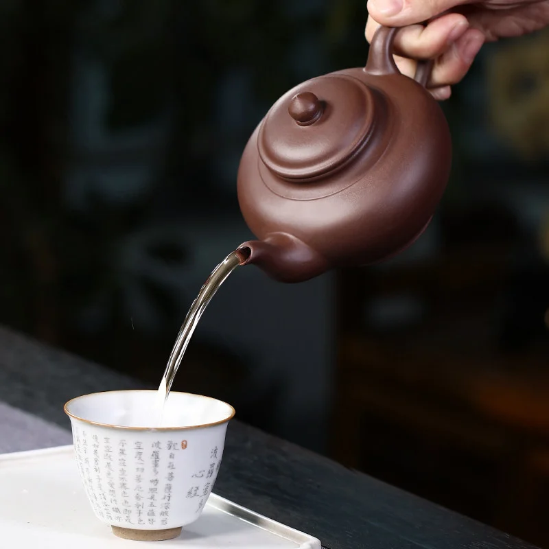 藏壶天下宜兴紫砂壶纯手工家用泡茶壶原矿紫砂茶具单壶紫泥笑樱壶 - 6