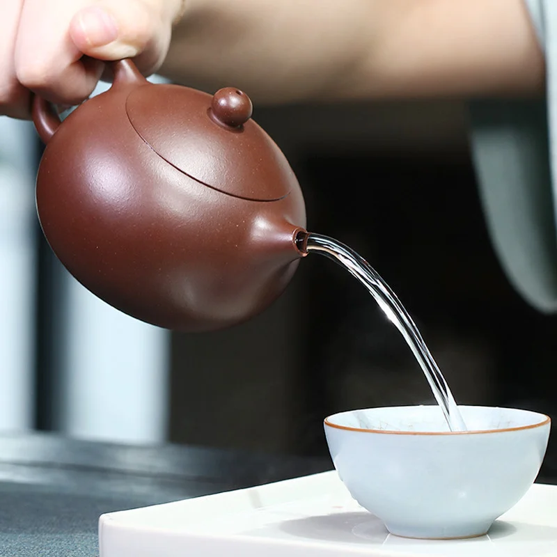 戴晨光宜兴纯手工紫砂壶原矿老紫泥紫砂茶具家用泡茶西施壶220ml - 6