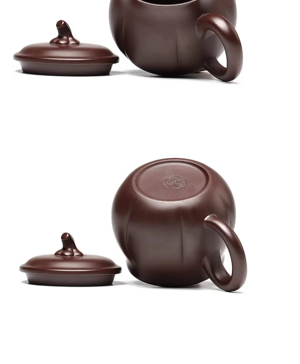 宜兴紫砂杯纯手工仿生泡茶杯带盖个人专用办公杯茶具紫泥金瓜盖杯 详情图 20