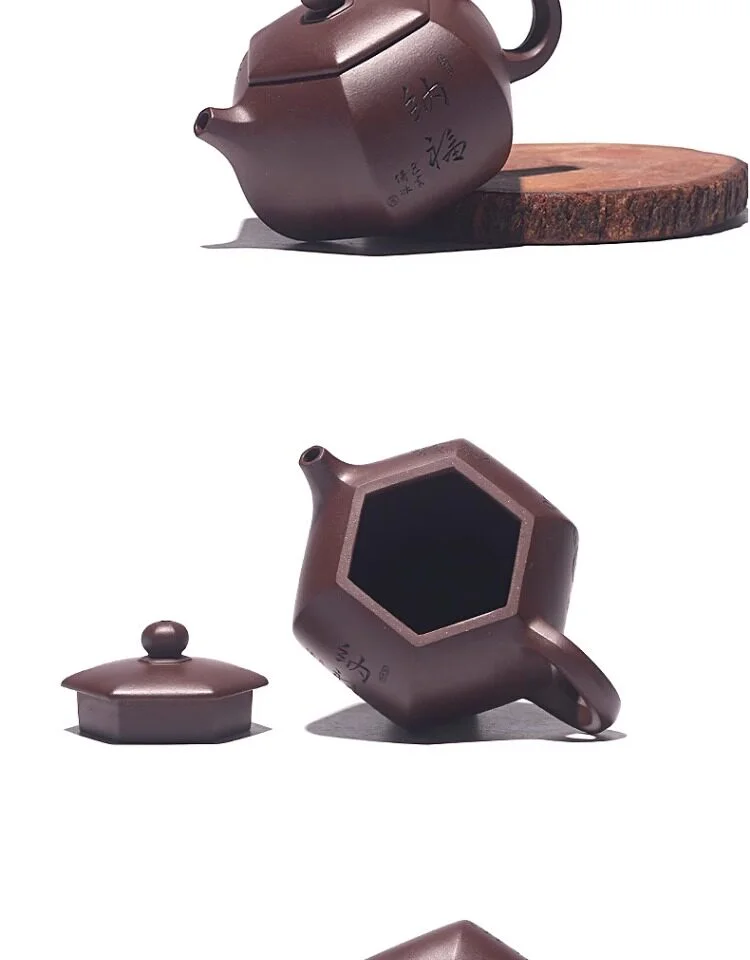 原矿老紫泥宜兴紫砂壶纯手工刻绘小容量家用茶具泡茶壶六方纳福壶 详情图 23