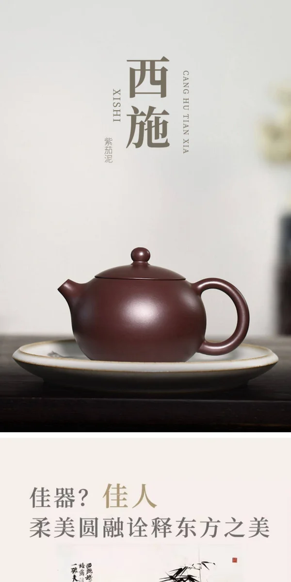 藏壶天下宜兴紫砂壶纯手工紫砂茶具单壶原矿紫茄泥家用泡茶壶西施 详情图 1