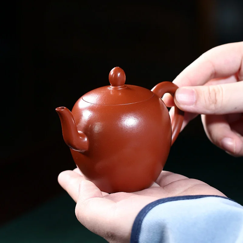 小容量宜兴紫砂壶纯手工功夫茶具原矿小煤窑朱泥小品泡茶壶美人肩 - 5