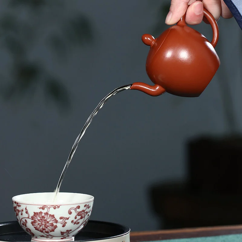 小容量宜兴紫砂壶纯手工功夫茶具原矿小煤窑朱泥小品泡茶壶美人肩 - 6
