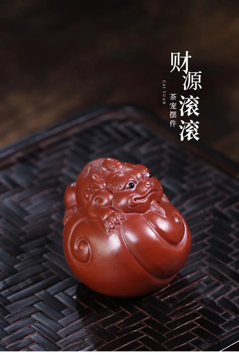 藏壶天下紫砂茶宠全手工摆件精品可养茶台茶玩创意手把件财源滚滚 详情图 1