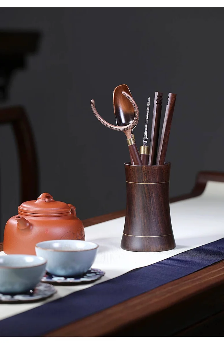 家用茶艺套组黑檀木茶道六君子功夫茶具配件茶刀茶勺茶叉茶夹套装 详情图 22