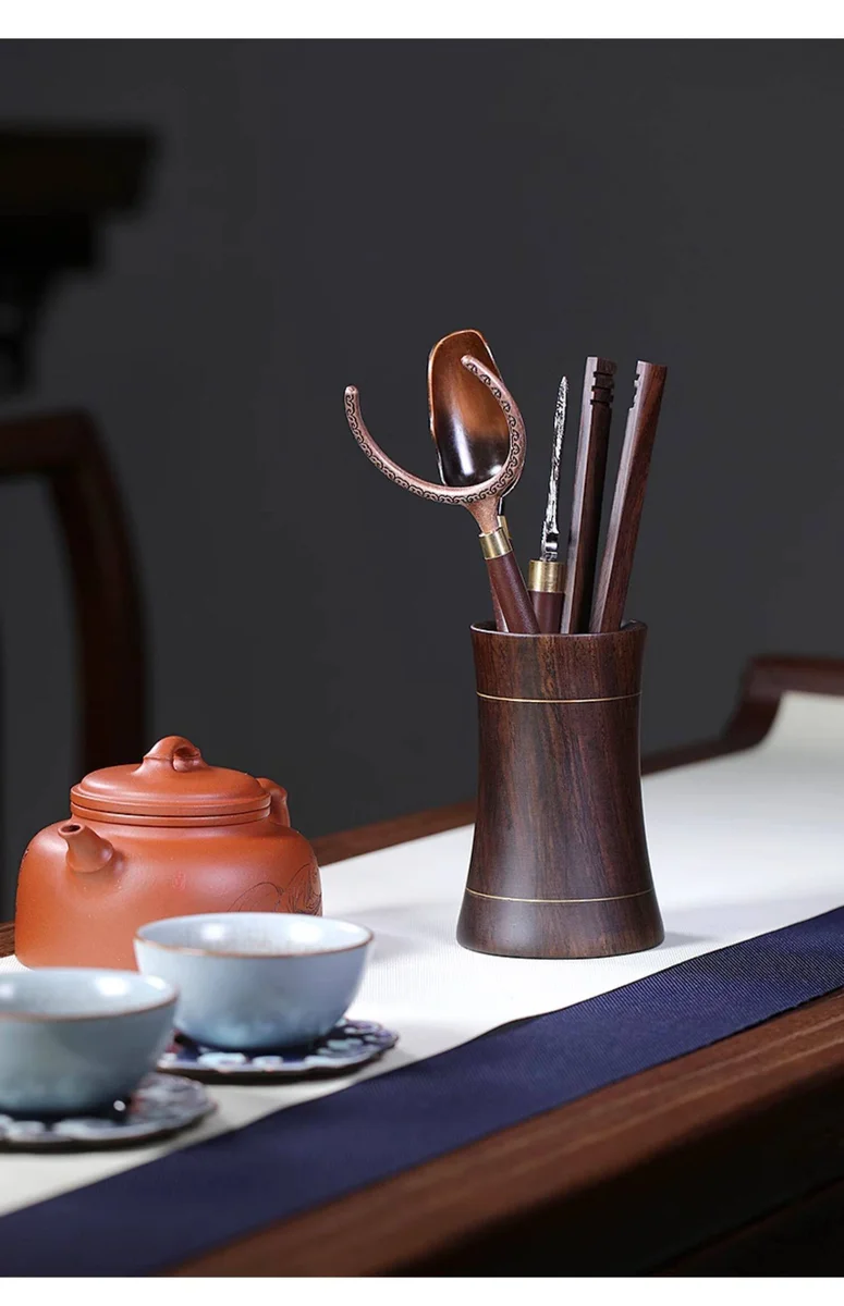 家用茶艺套组黑檀木茶道六君子功夫茶具配件茶刀茶勺茶叉茶夹套装 详情图 34
