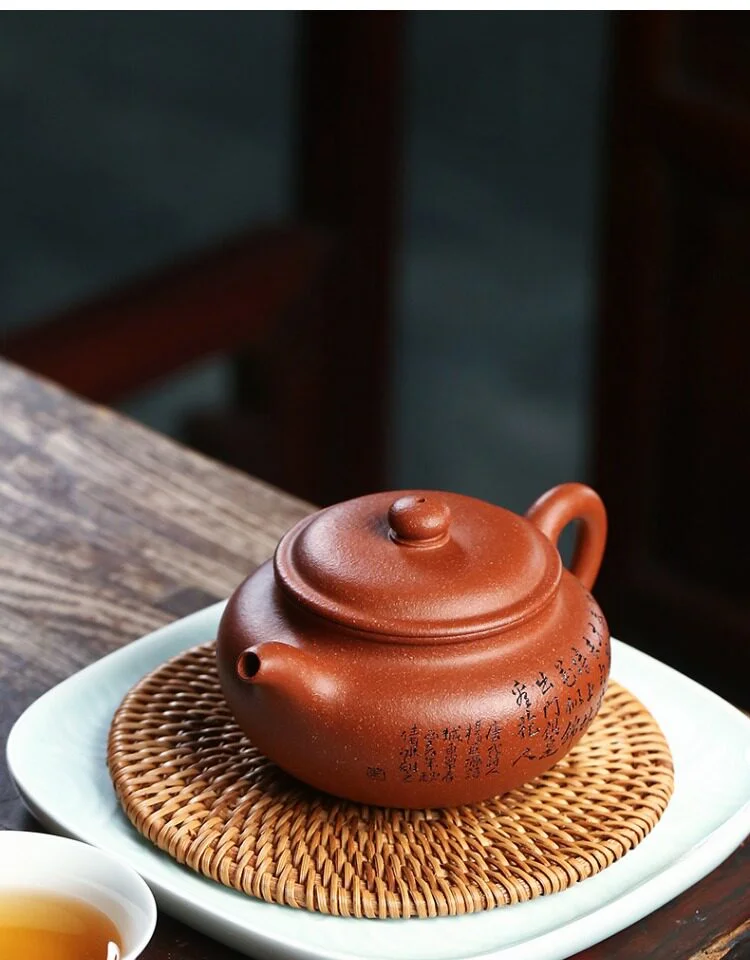 宜兴紫砂壶纯手工小茶壶刻绘降坡泥小容量仿古壶茶壶泡茶家用单壶 详情图 10