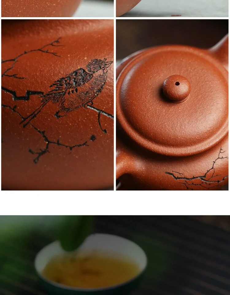宜兴紫砂壶纯手工小茶壶刻绘降坡泥小容量仿古壶茶壶泡茶家用单壶 详情图 12