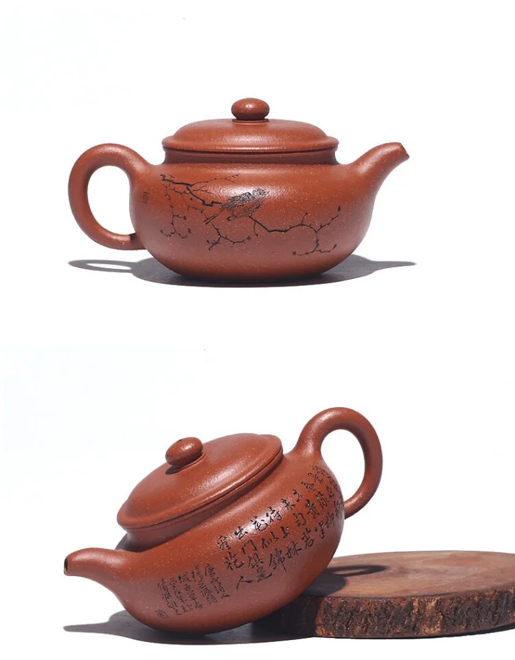 宜兴紫砂壶纯手工小茶壶刻绘降坡泥小容量仿古壶茶壶泡茶家用单壶 详情图 16