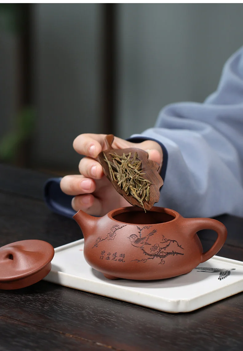 宜兴紫砂壶纯手工刻绘紫砂茶具原矿底槽清泡茶壶复刻景舟湖帆石瓢 详情图 25