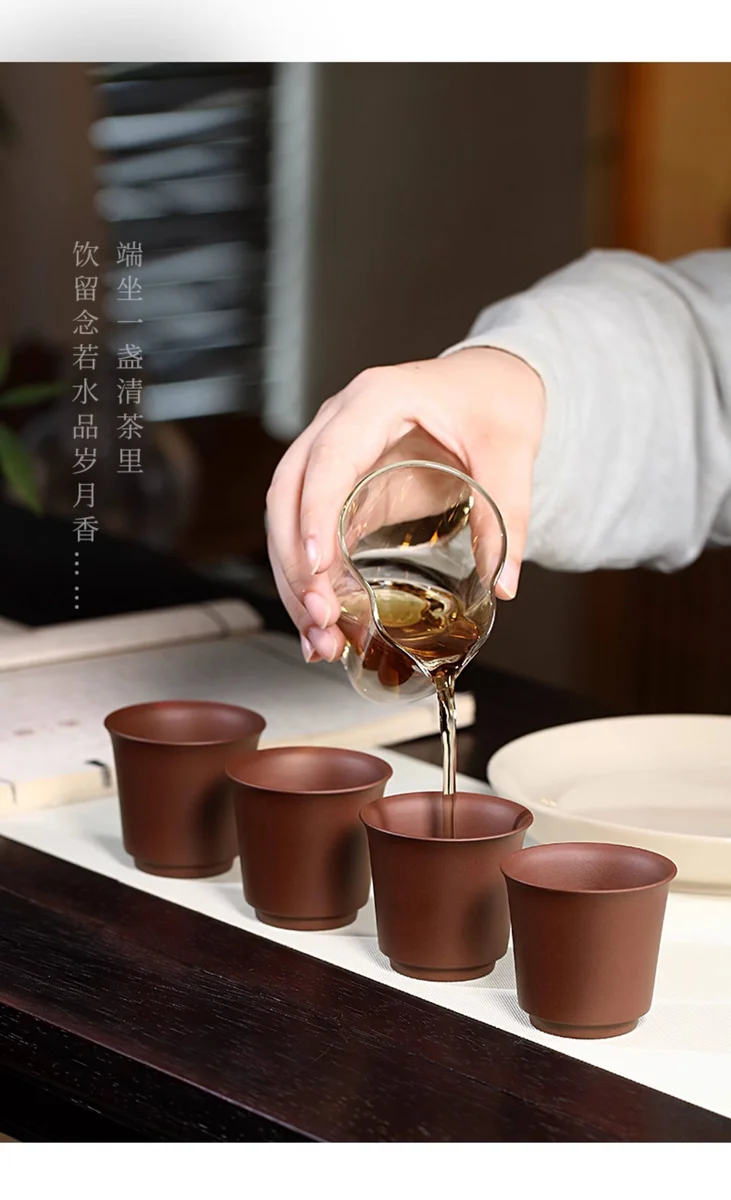 紫砂功夫茶杯个人专用主人杯原矿紫泥手工茶盏茶碗茶道闻香品茗杯 详情图 11