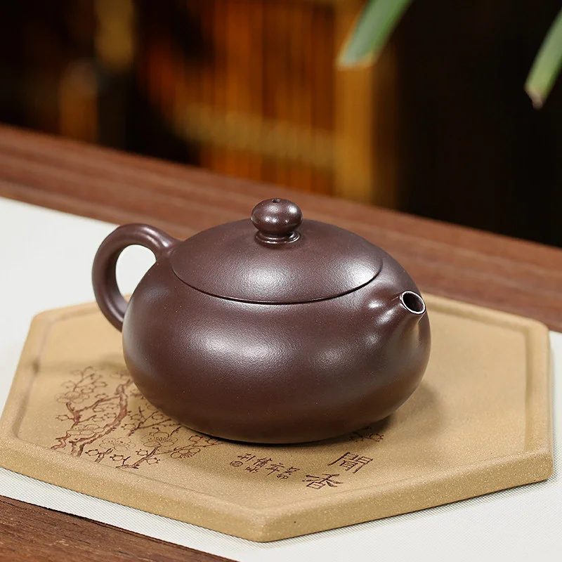藏壶天下宜兴紫砂壶纯手工紫砂茶具原矿紫茄泥家用泡茶壶扁西施壶 - 5