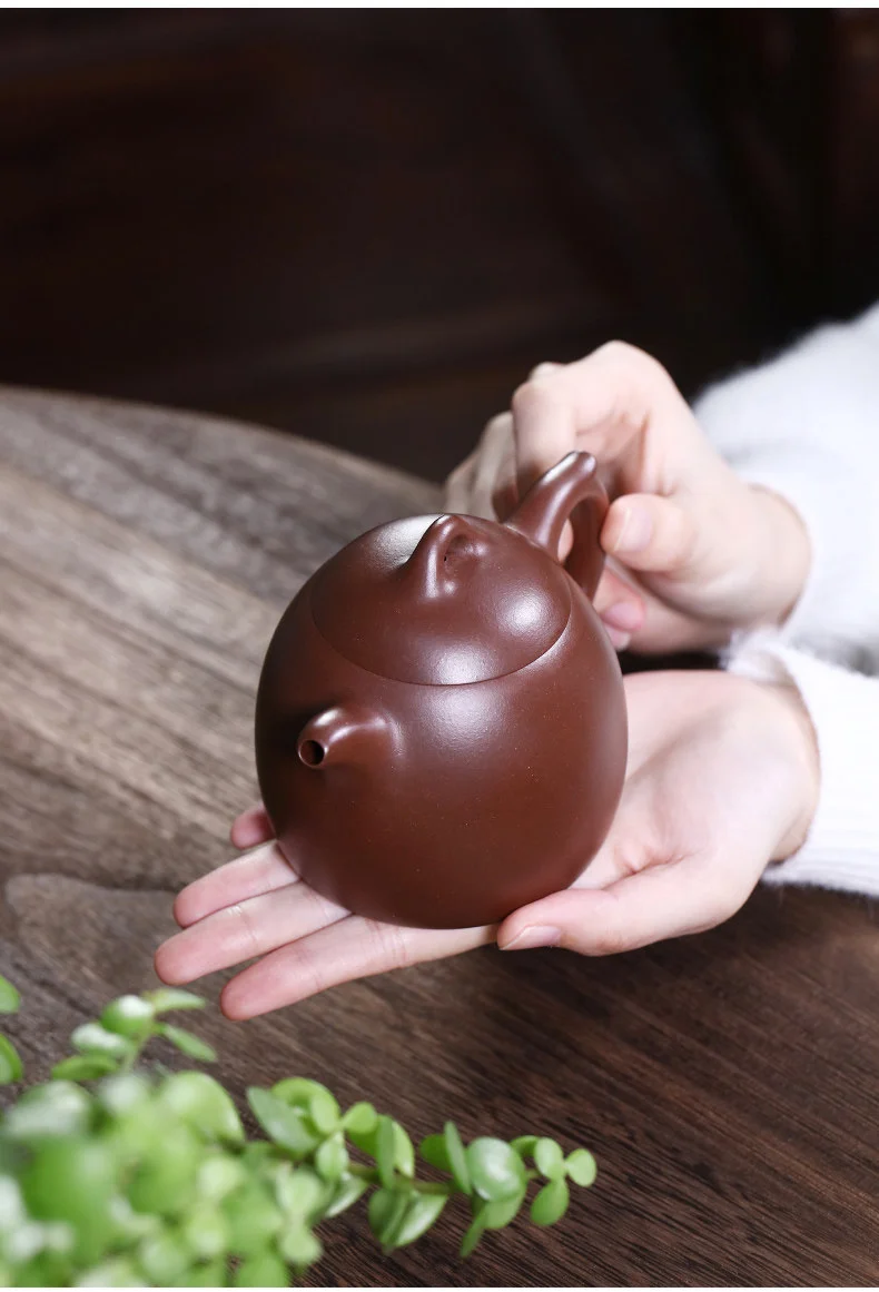 宜兴名家紫砂壶纯手工中式紫砂茶具单壶原矿老紫泥家用泡茶壶秦权 详情图 5