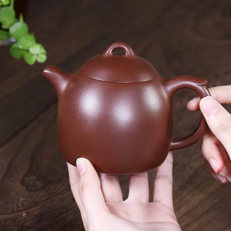 宜兴名家紫砂壶纯手工中式紫砂茶具单壶原矿老紫泥家用泡茶壶秦权 - 5