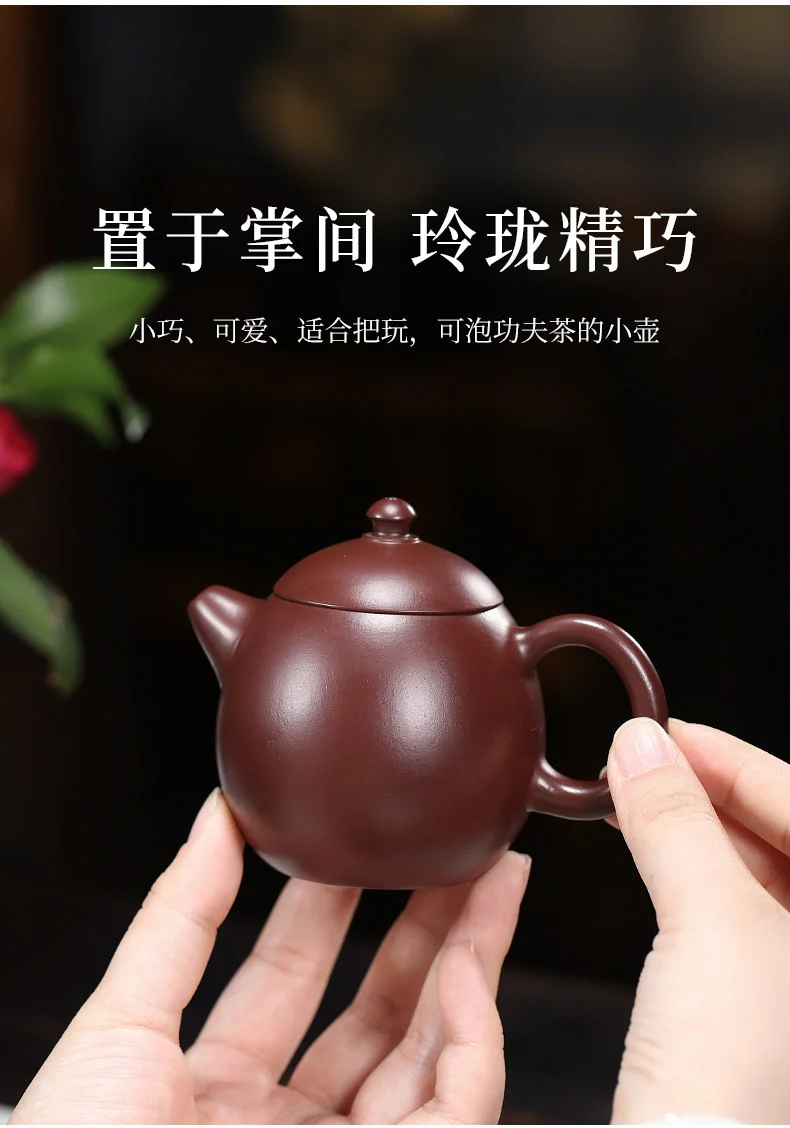 宜兴紫砂壶纯手工小容量家用功夫茶具原矿紫茄泥一人用泡茶壶龙蛋 详情图 8