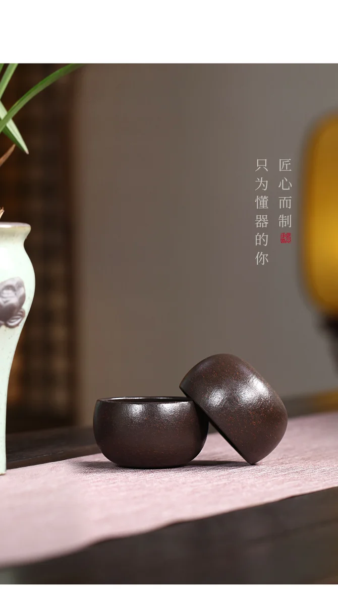 个人专用主人杯纯手工紫砂杯茶杯闻香杯品茗杯小口杯黑金砂小杯 详情图 6