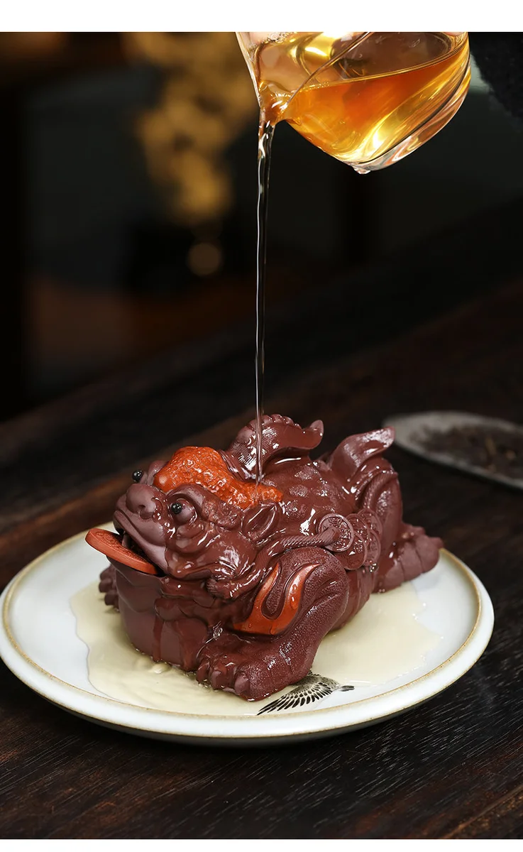 藏壶天下宜兴三足金蟾蜍紫砂茶宠家藏茶玩茶道茶具摆件鸿运当头 详情图 10