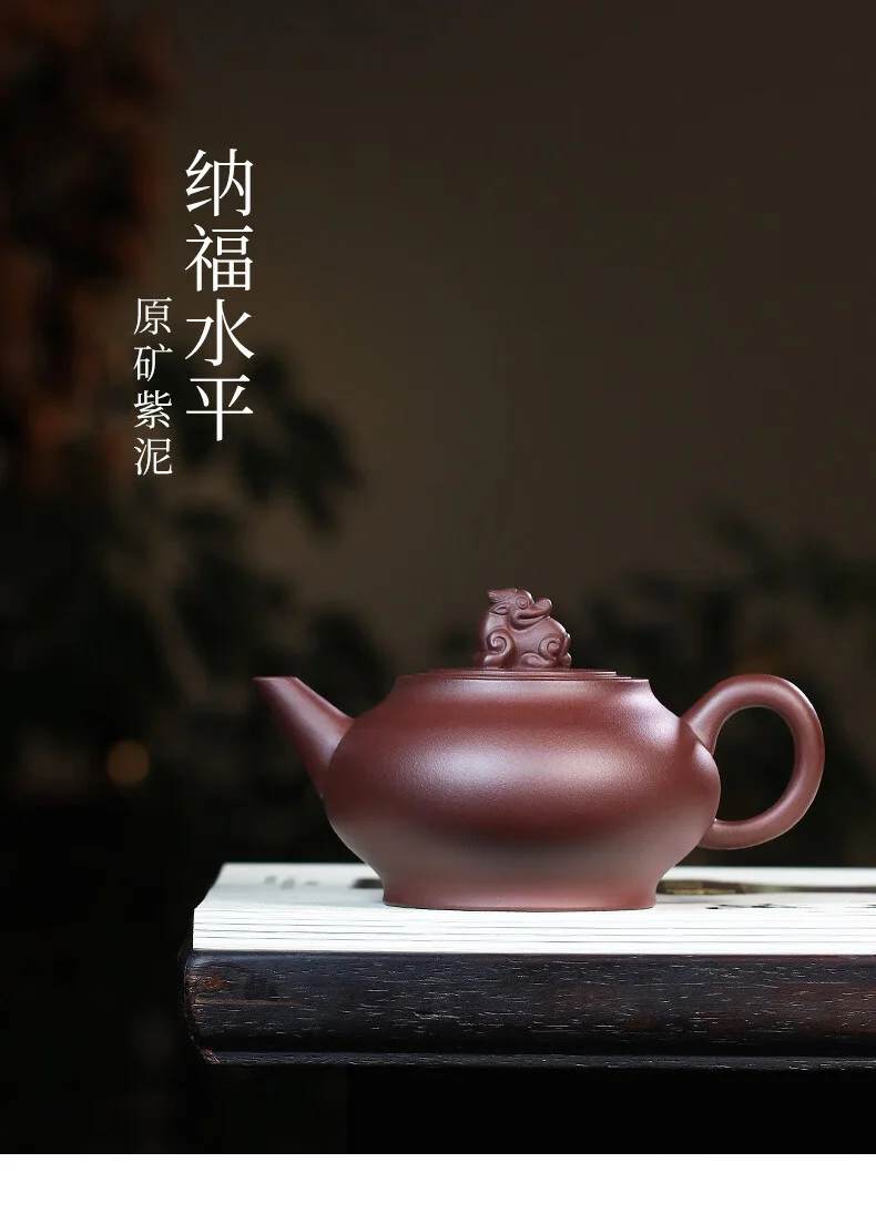 藏壶天下纯手工宜兴紫砂壶茶具泡茶壶原矿紫泥紫砂茶壶单壶水平壶 详情图 1
