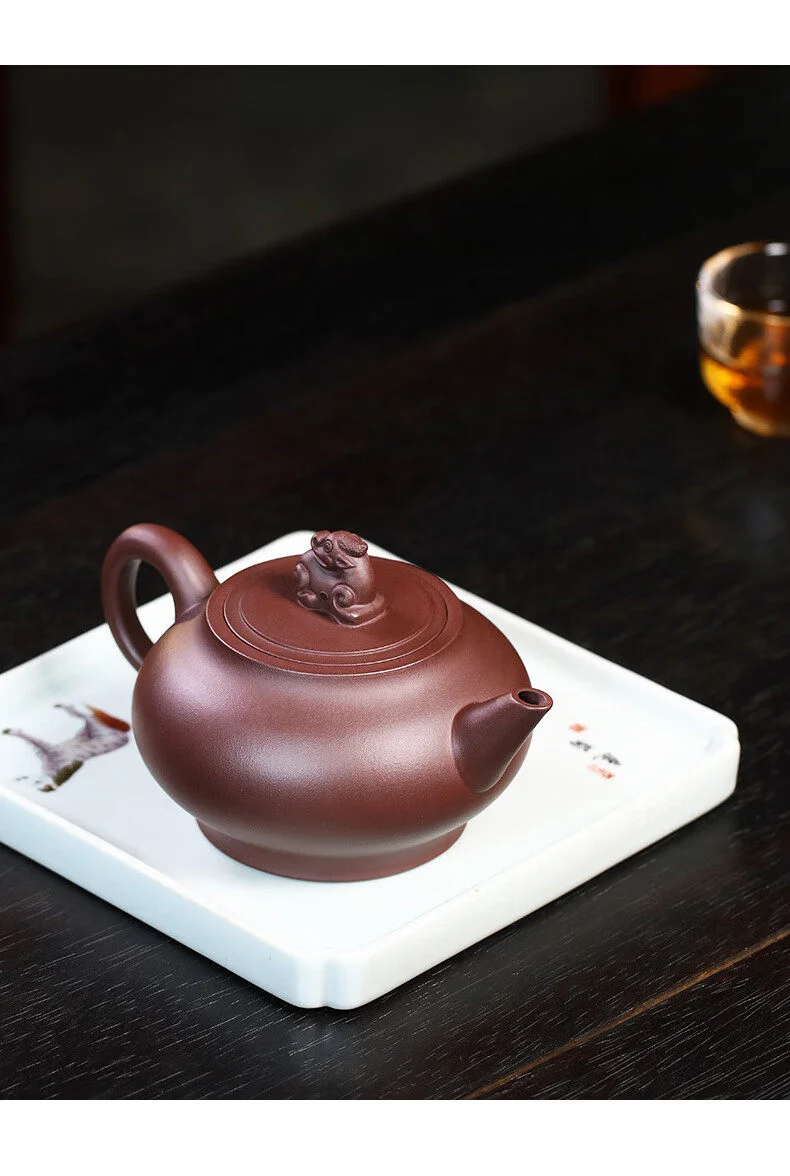 藏壶天下纯手工宜兴紫砂壶茶具泡茶壶原矿紫泥紫砂茶壶单壶水平壶 详情图 5