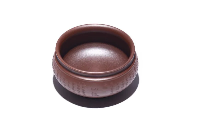 藏壶天下宜兴紫砂品茗杯纯全手工刻字茶杯紫泥柴烧窑变心经主人杯 详情图 23