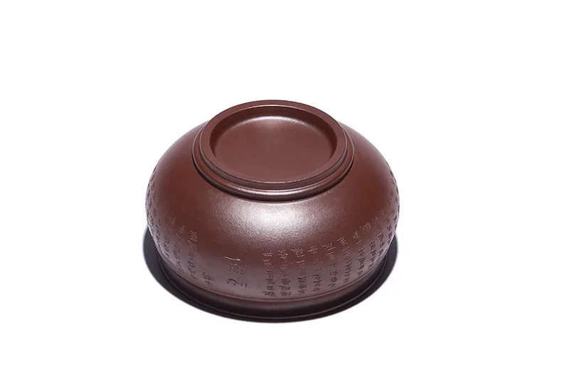 藏壶天下宜兴紫砂品茗杯纯全手工刻字茶杯紫泥柴烧窑变心经主人杯 详情图 24