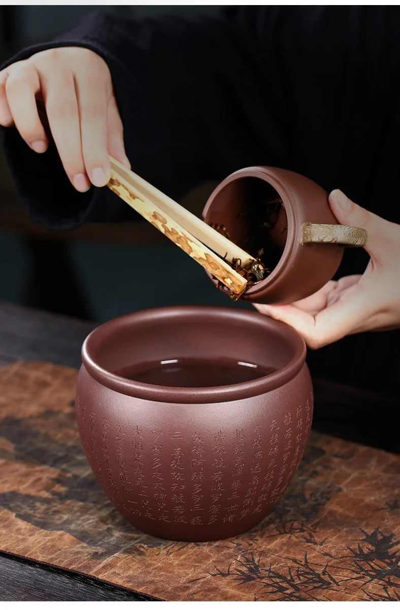 中号紫砂茶洗禅意功夫茶具配件洗茶缸水盂茶渣缸笔洗器家用洗杯碗 详情图 15