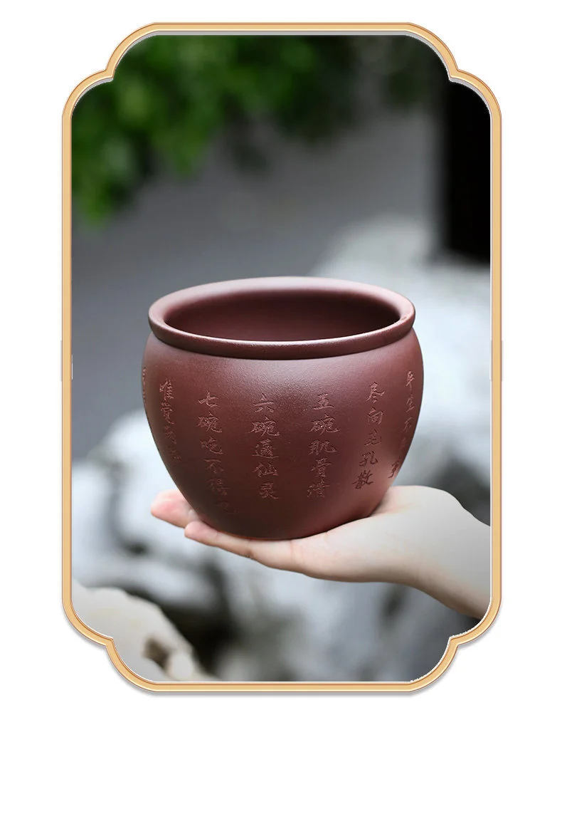 中号紫砂茶洗禅意功夫茶具配件洗茶缸水盂茶渣缸笔洗器家用洗杯碗 详情图 18