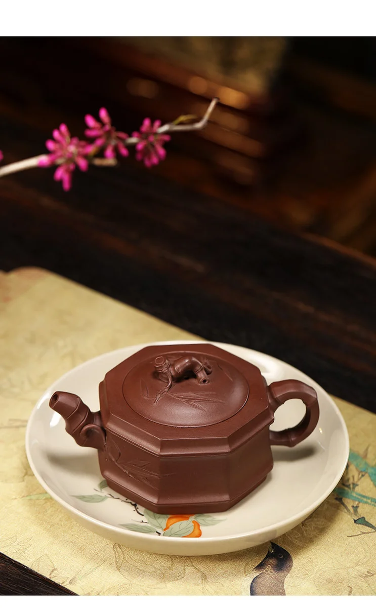 大容量宜兴紫砂壶纯手工方器大号泡茶壶家用茶具竹节壶八方竹段壶 详情图 18
