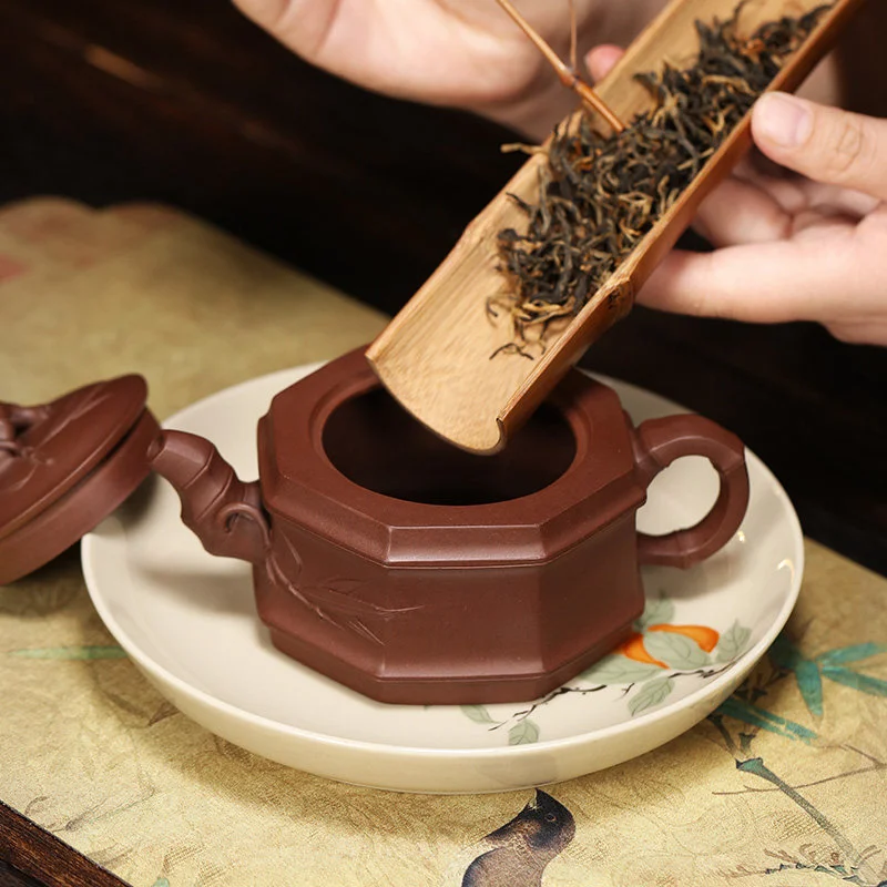 大容量宜兴紫砂壶纯手工方器大号泡茶壶家用茶具竹节壶八方竹段壶 - 5