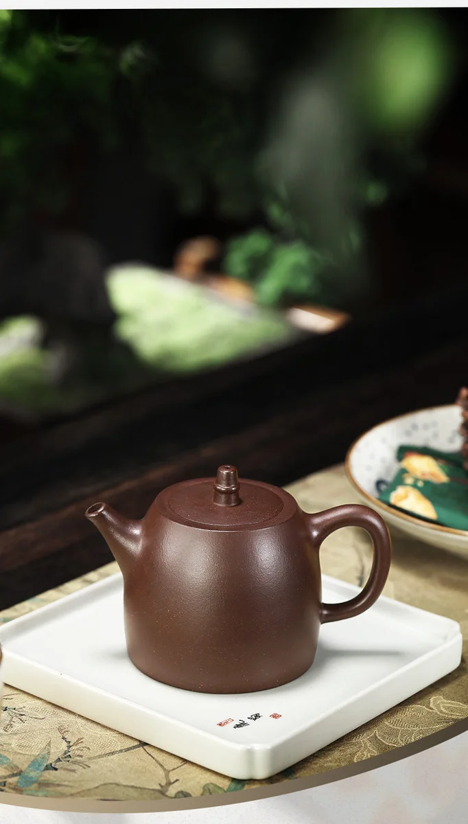 藏壶天下宜兴紫砂壶纯手工家用紫砂茶具老紫泥小容量泡茶壶汉铎壶 详情图 4