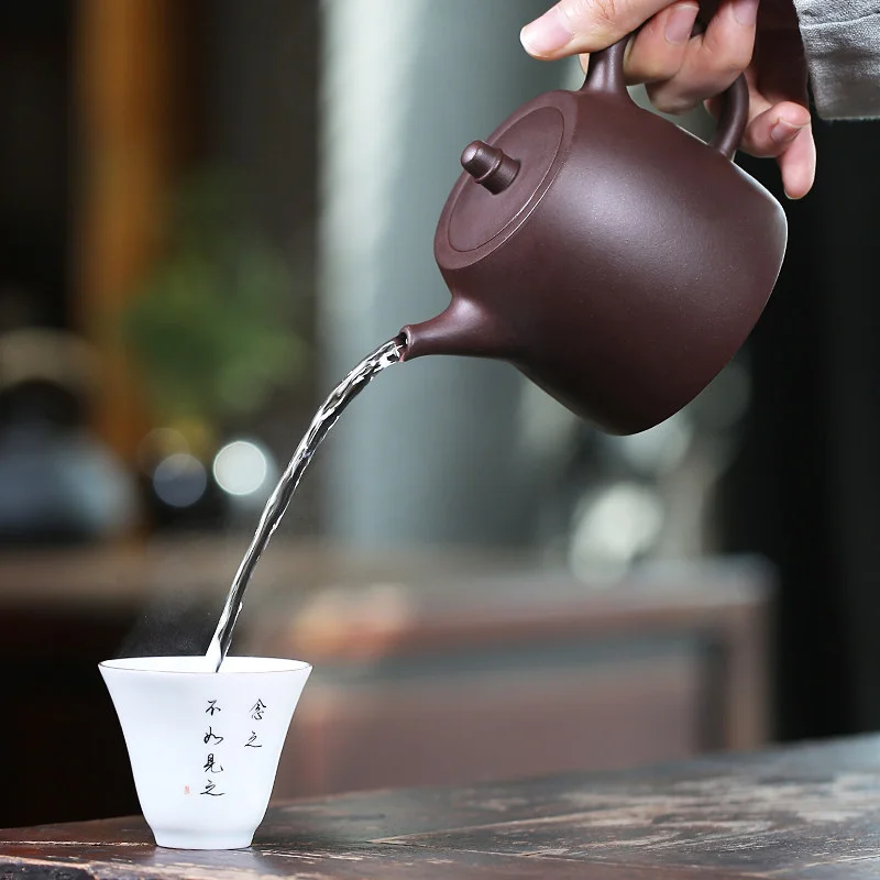 藏壶天下宜兴紫砂壶纯手工家用紫砂茶具老紫泥小容量泡茶壶汉铎壶 - 6