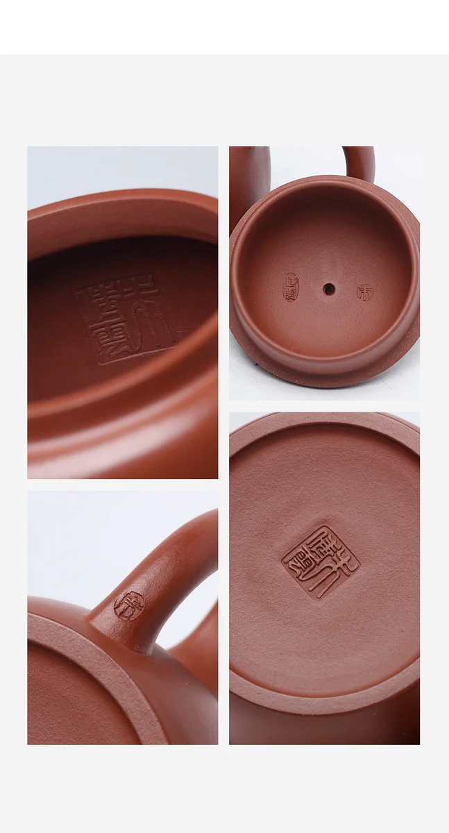 宜兴紫砂壶手工茶壶泡茶家用刻生肖马紫砂茶具单壶橘黄朱泥秦权壶 详情图 16