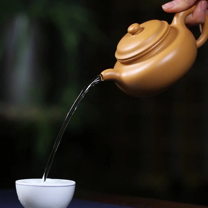 藏壶天下原矿黄金段泥宜兴紫砂壶纯手工泡茶壶单人家用茶具仿古壶 - 5