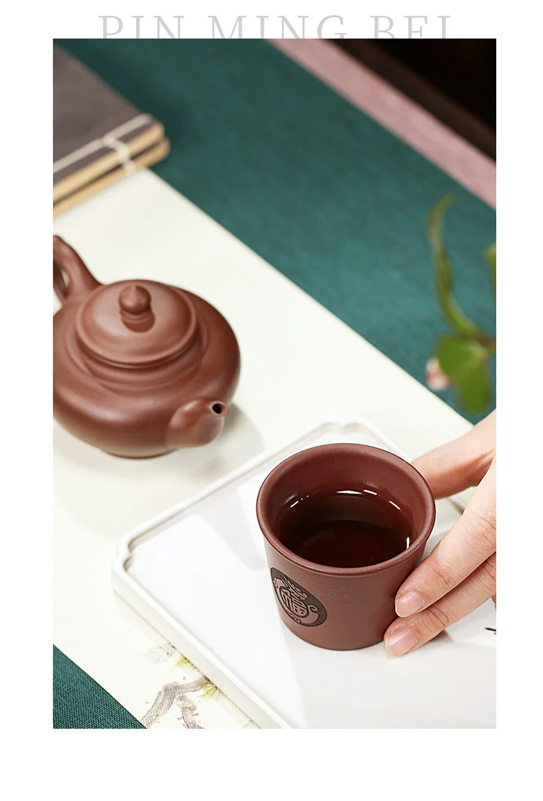 个人专用宜兴紫砂品茗杯功夫茶杯茶盏茶碗原矿紫泥十二生肖主人杯 详情图 5