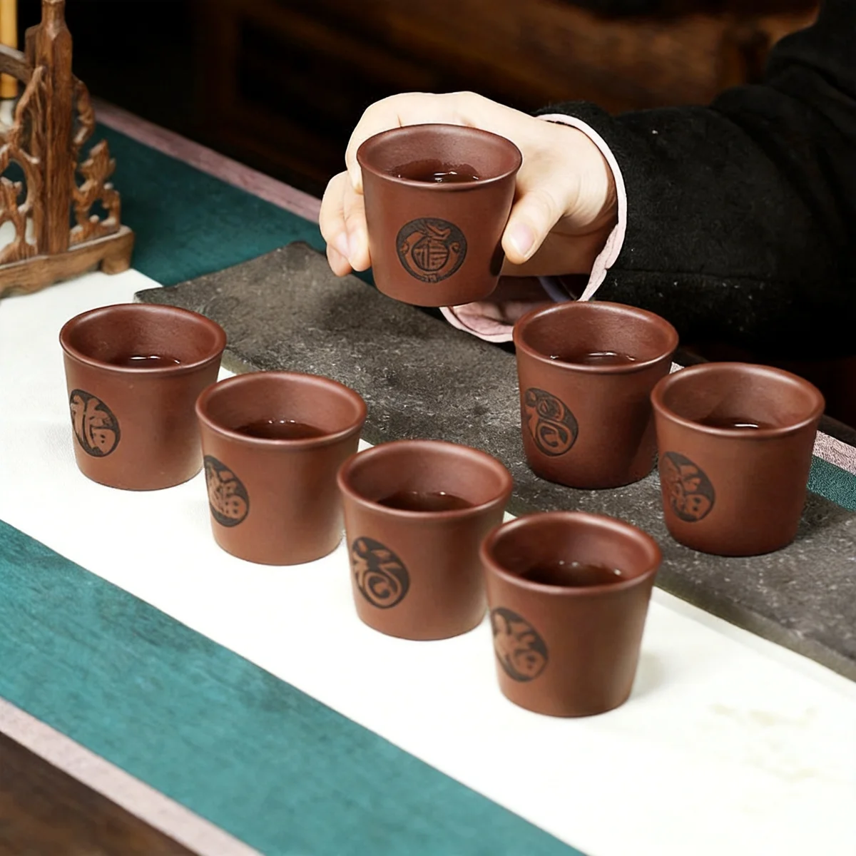 个人专用宜兴紫砂品茗杯功夫茶杯茶盏茶碗原矿紫泥十二生肖主人杯