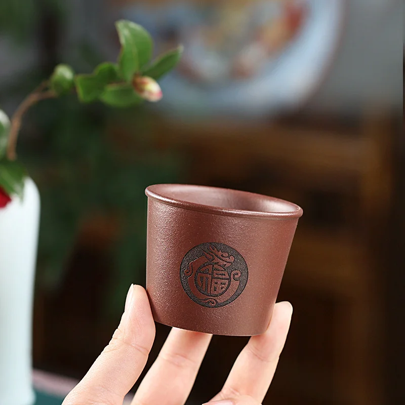 个人专用宜兴紫砂品茗杯功夫茶杯茶盏茶碗原矿紫泥十二生肖主人杯 - 6