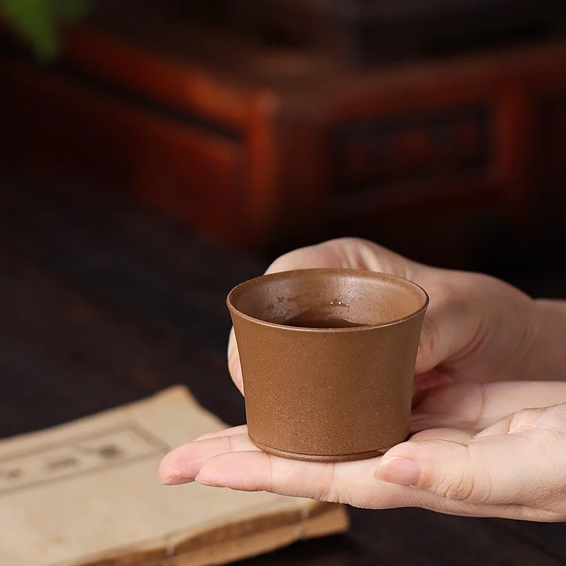 宜兴紫砂品茗杯功夫茶杯个人专用小杯茶盏茶碗原矿段泥马蹄主人杯 - 5