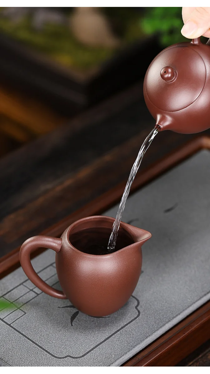 宜兴紫砂公道杯公杯分茶器加厚耐热茶具配件原矿紫泥问道分茶杯 详情图 9